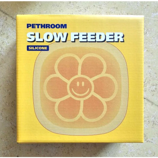 ชามซิลิโคน PETHROOM X WIGGLE WIGGLE SLOW FEEDER ชามกินช้าลายดอกไม้_4