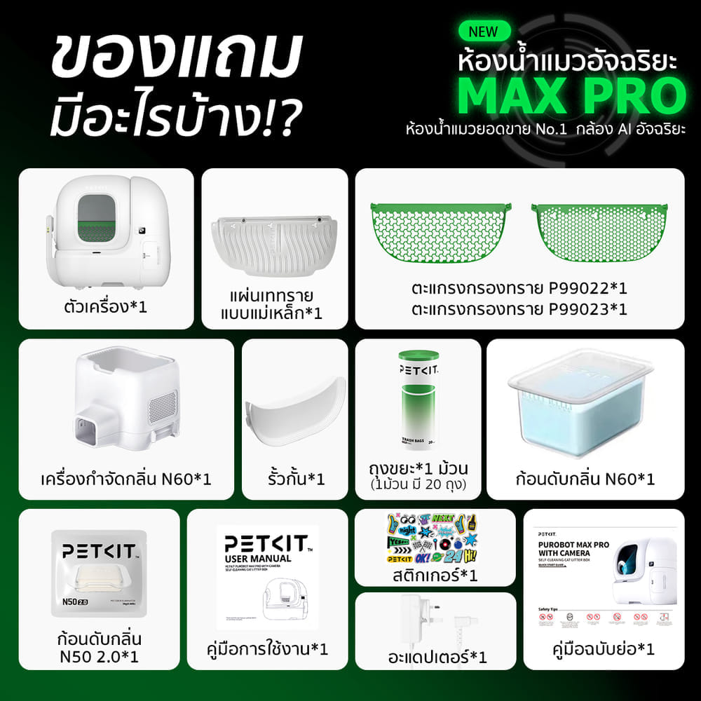 ห้องน้ำแมวอัตโนมัติ PETKIT PUROBOT MAX PRO 2