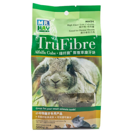 หญ้าอัลฟัลฟ่า อัดก้อน MR.HAY TRUFIBRE ALFALFA CUBE รสมินต์ (MH24) (500G)_0