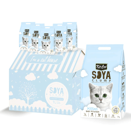 ทรายแมวเต้าหู้ KIT CAT SOYA CLUMP กลิ่นแป้งเด็ก ขนาด 7 ลิตร_3