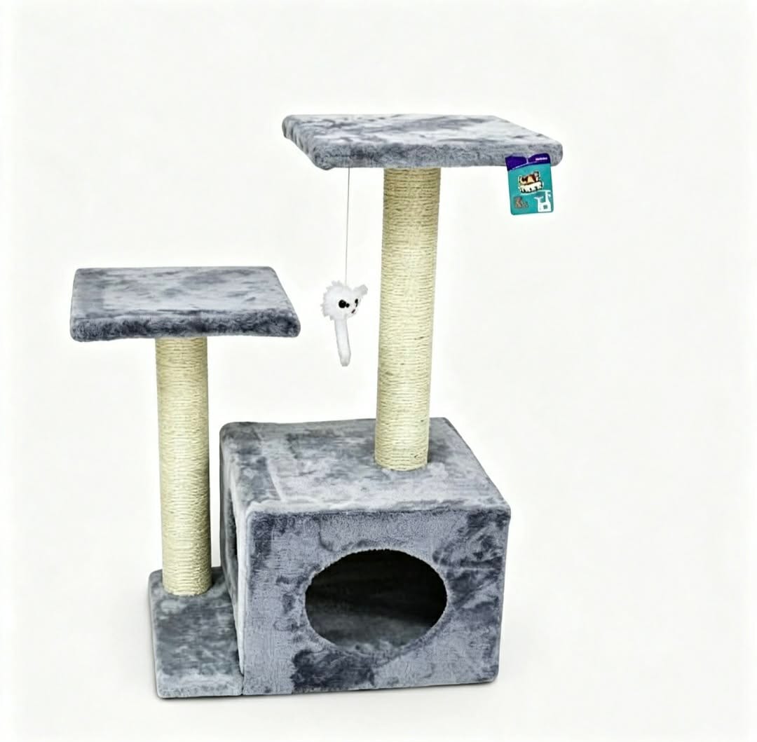 คอนโดแมว 2 เสา KANIMAL ขนาดกลาง (SIZE M) 45X34X70 ซม._0
