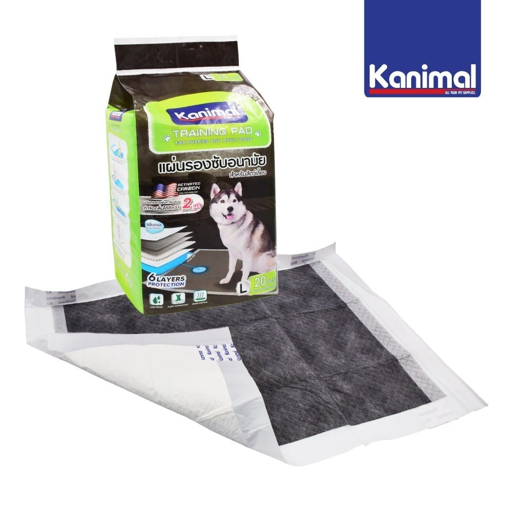 แผ่นรองฉี่สัตว์เลี้ยง ACTIVATED CARBON PAD KANIMAL สูตรคาร์บอน (SIZE L) 60X90 ซม. (20 แผ่น)_3