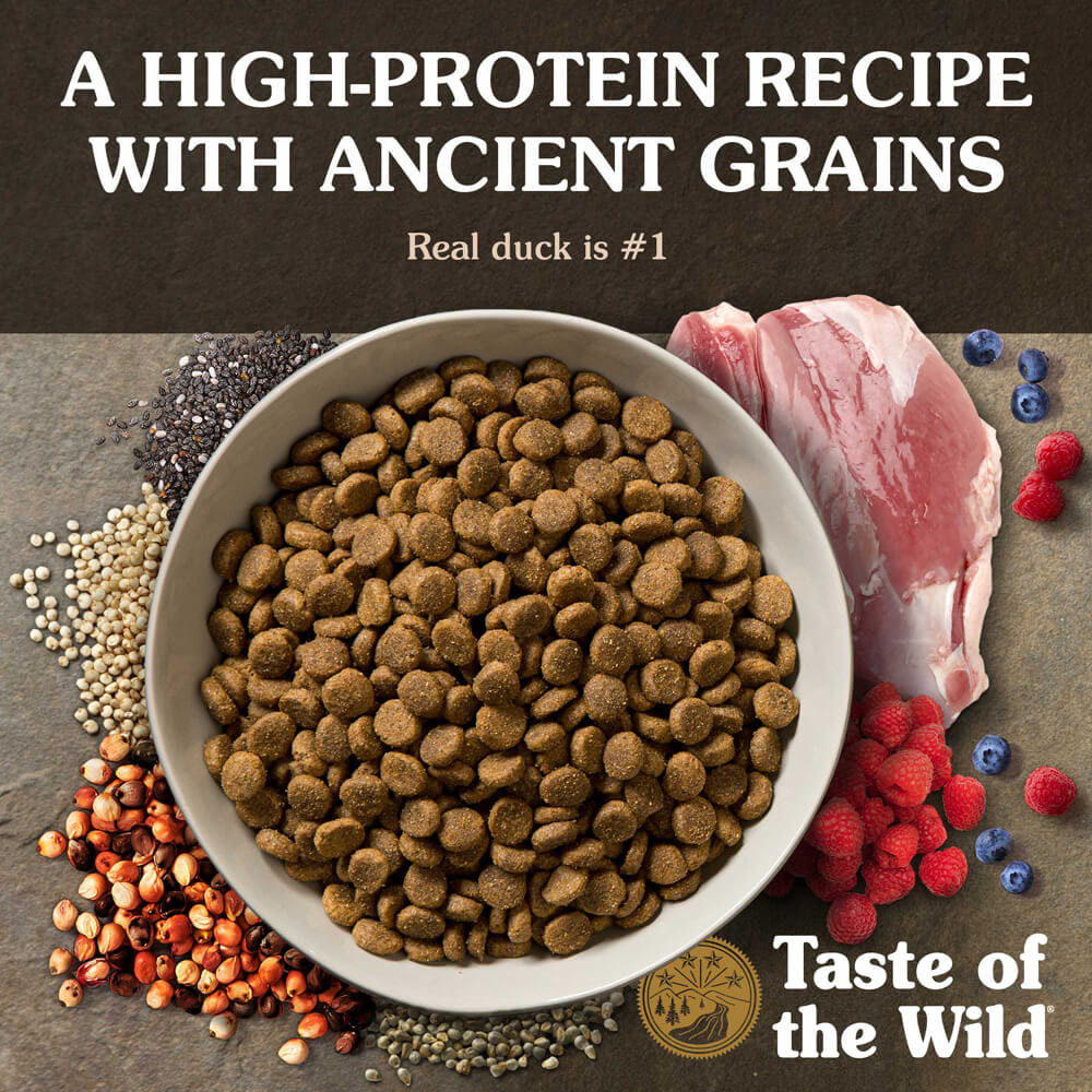 อาหารสุนัข TASTE OF THE WILD ANCIENT WETLANDS สูตรนกกระทาย่าง เป็ดย่าง ไก่งวงรมควัน กับธัญพืชโบราณ (680กรัมX2)_4
