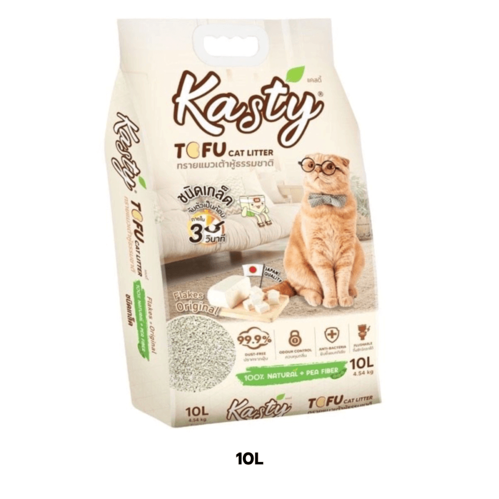 ทรายแมวเต้าหู้ kasty ชนิดเกล็ด สูตร Original ขนาด 10 ลิตร_5