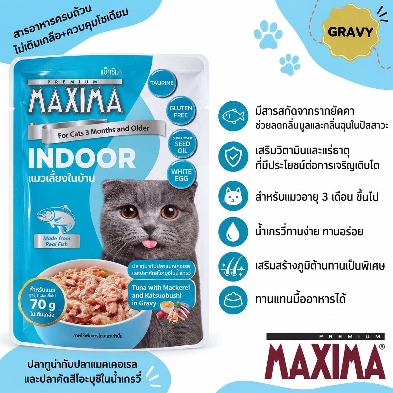 อาหารเปียกแมว แม็กซีม่า สูตร INDOOR 70 กรัม_7