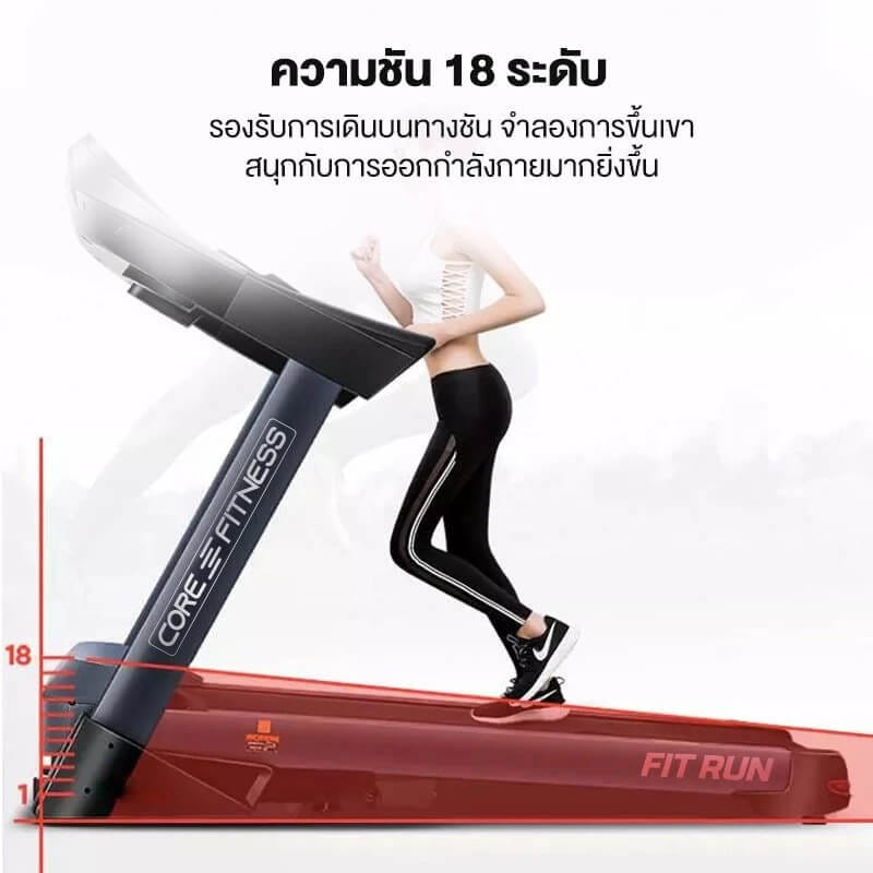 ลู่วิ่งไฟฟ้า CORE-FITNESS FIT RUN - AC 5HP (PEAK 7HP) ความชัน 18 ระดับ รองรับ ZWIFT & HR_6