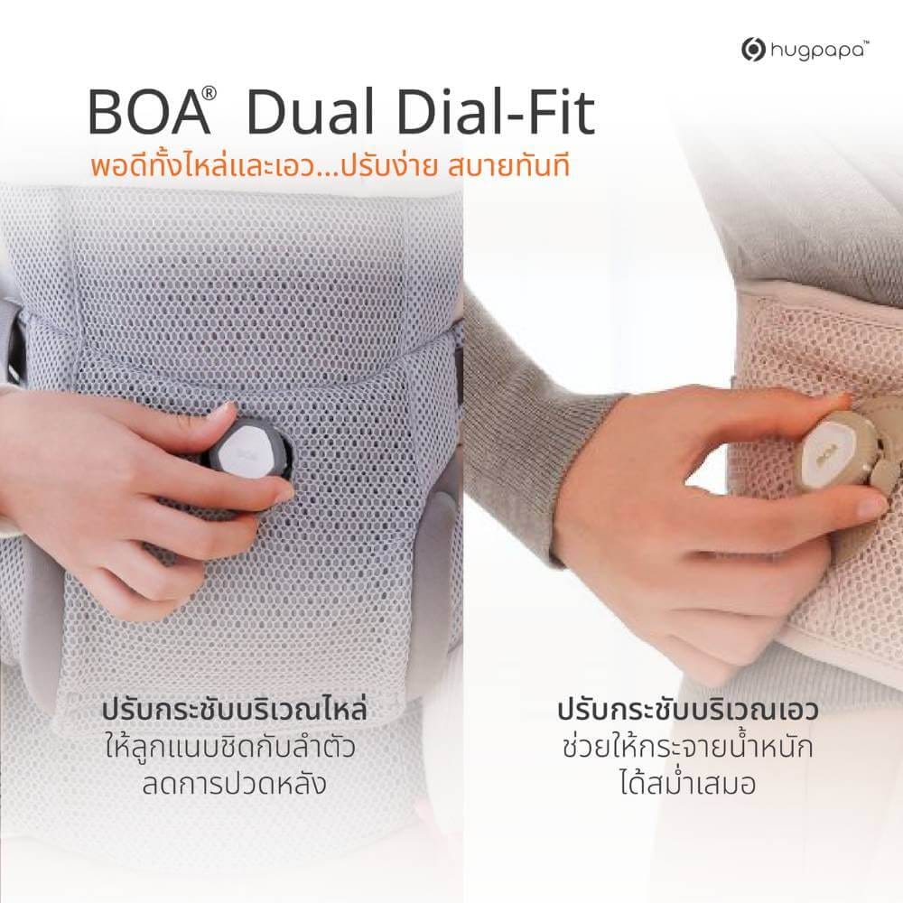 เป้อุ้ม​ HUGPAPA รุ่น DIAL-FIT MAX (BABY CARRIER) สีเทาอ่อน_2