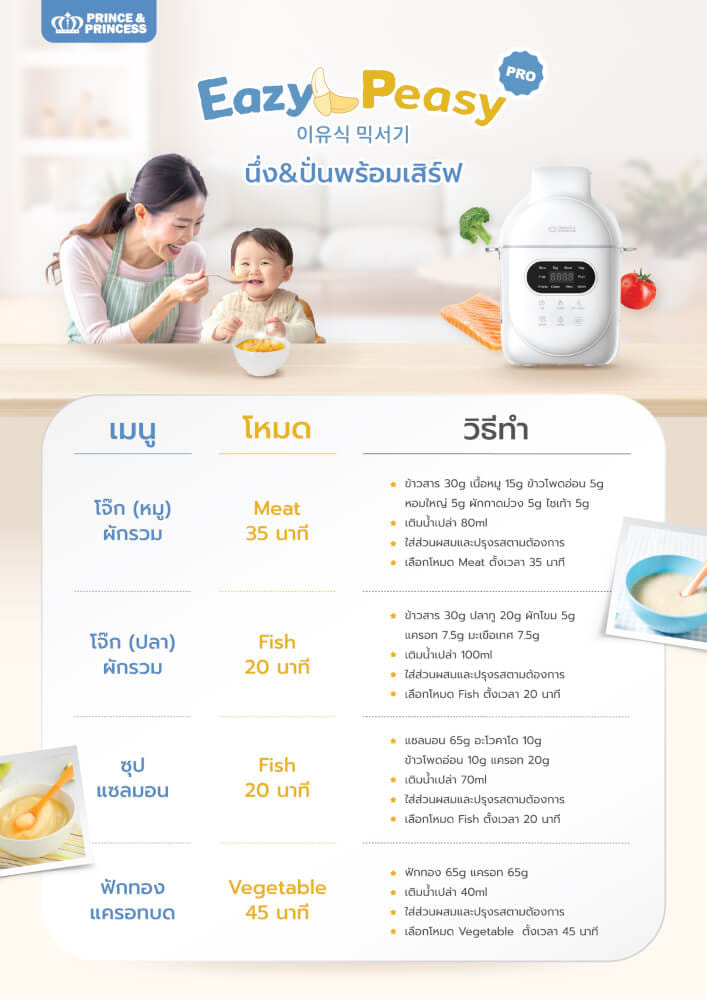 เครื่องปั่นอาหารเด็ก EAZY PEASY PRO - PRINCE & PRINCESS_8