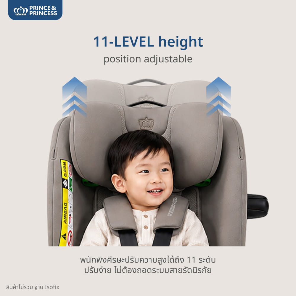 คาร์ซีทเด็กแรกเกิด - 12 ปี PRINCE & PRINCESS รุ่น JOURNEY ONE สีเทา_3