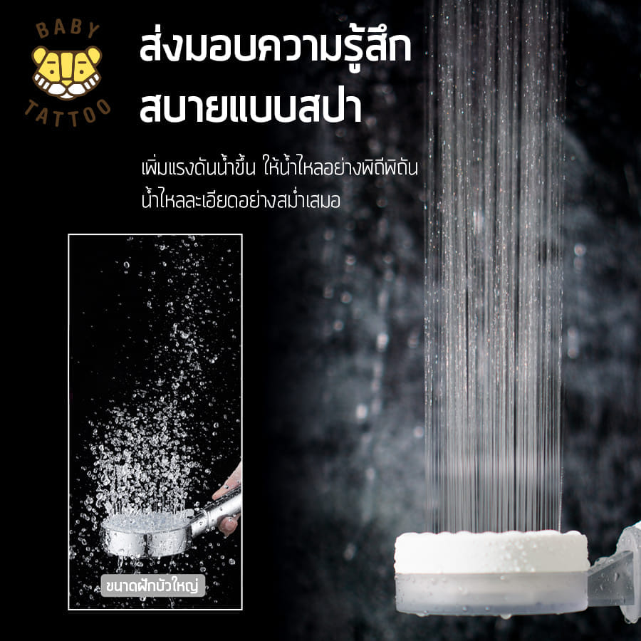 แผงสแตนเลส ฝักบัวกรองน้ำ BABY TATTOO