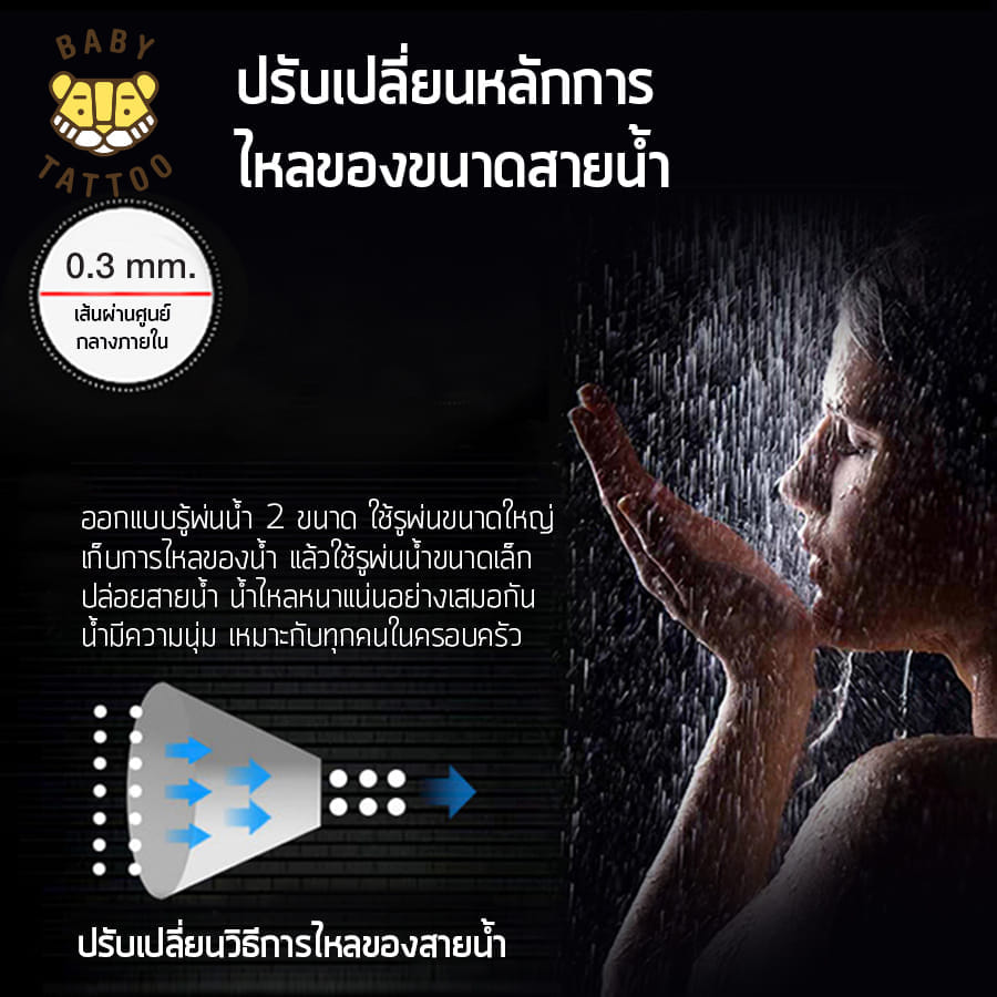 แผงสแตนเลส ฝักบัวกรองน้ำ BABY TATTOO