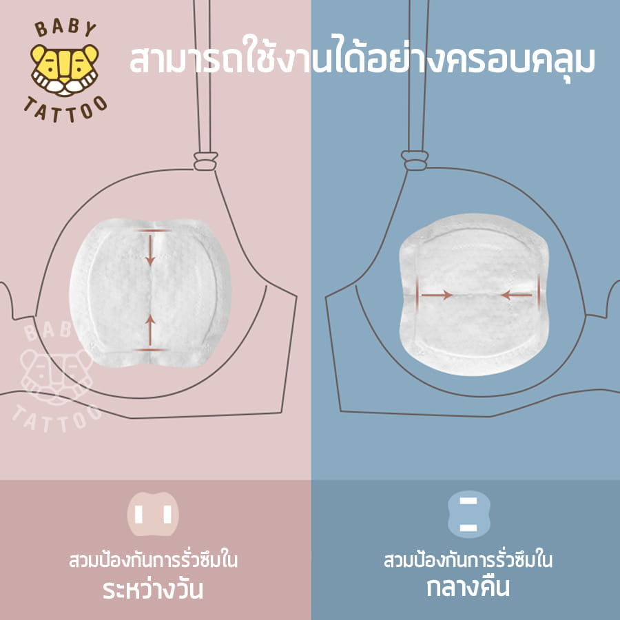 แผ่นซับน้ำนม BABY TATTOO 3 กล่อง 72 ชิ้น