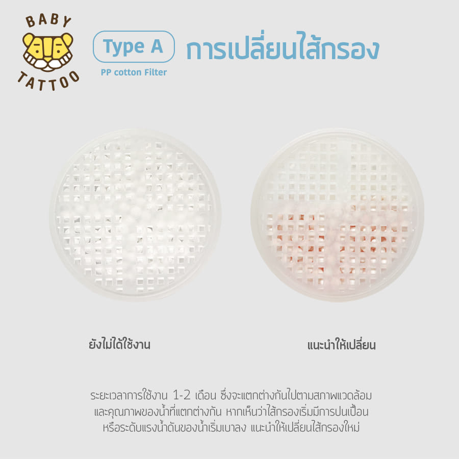 ช่องกรองหินขจัดคลอรีน BABY TATTOO