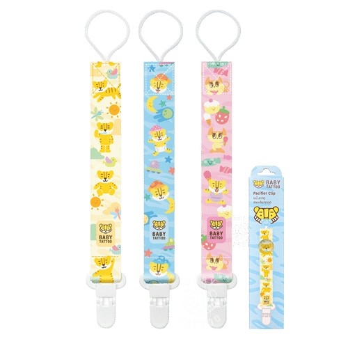 สายคล้องจุกหลอก BABY TATTOO สีชมพู