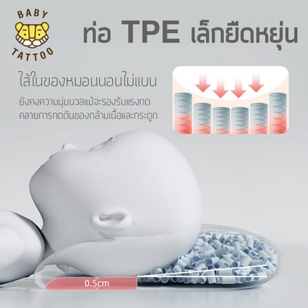 หมอนรองศีรษะทารก ปรับรูปทรงได้ 3 ด้าน BABY TATTOO สีฟ้า_4