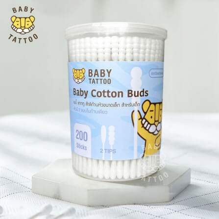 สำลีก้านสำหรับเด็ก BABY TATTOO ชนิดหัวเล็ก 1 กล่อง_7