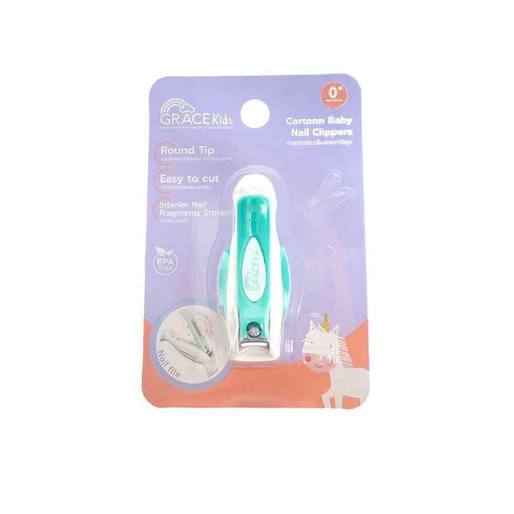 กรรไกรตัดเล็บเด็กลายการ์ตูน Grace Kids สีเขียว