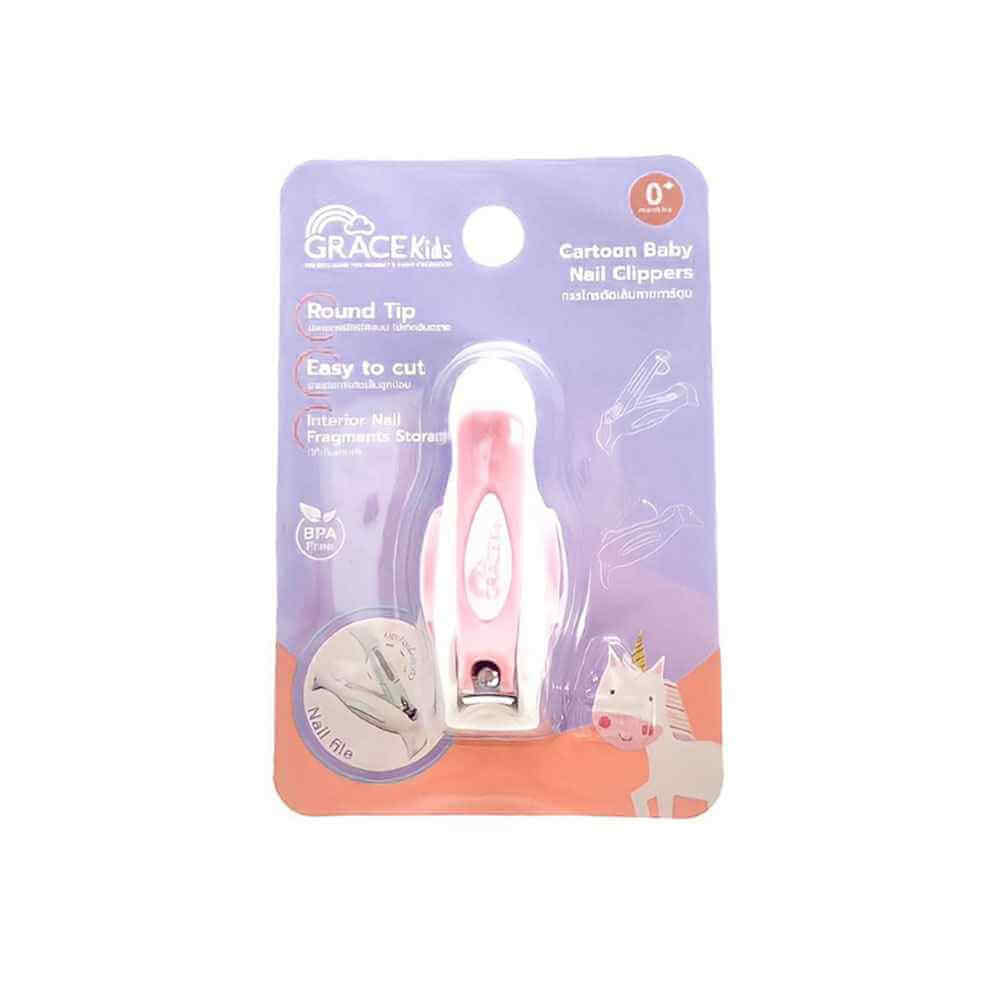 กรรไกรตัดเล็บเด็กลายการ์ตูน Grace Kids  สีชมพู