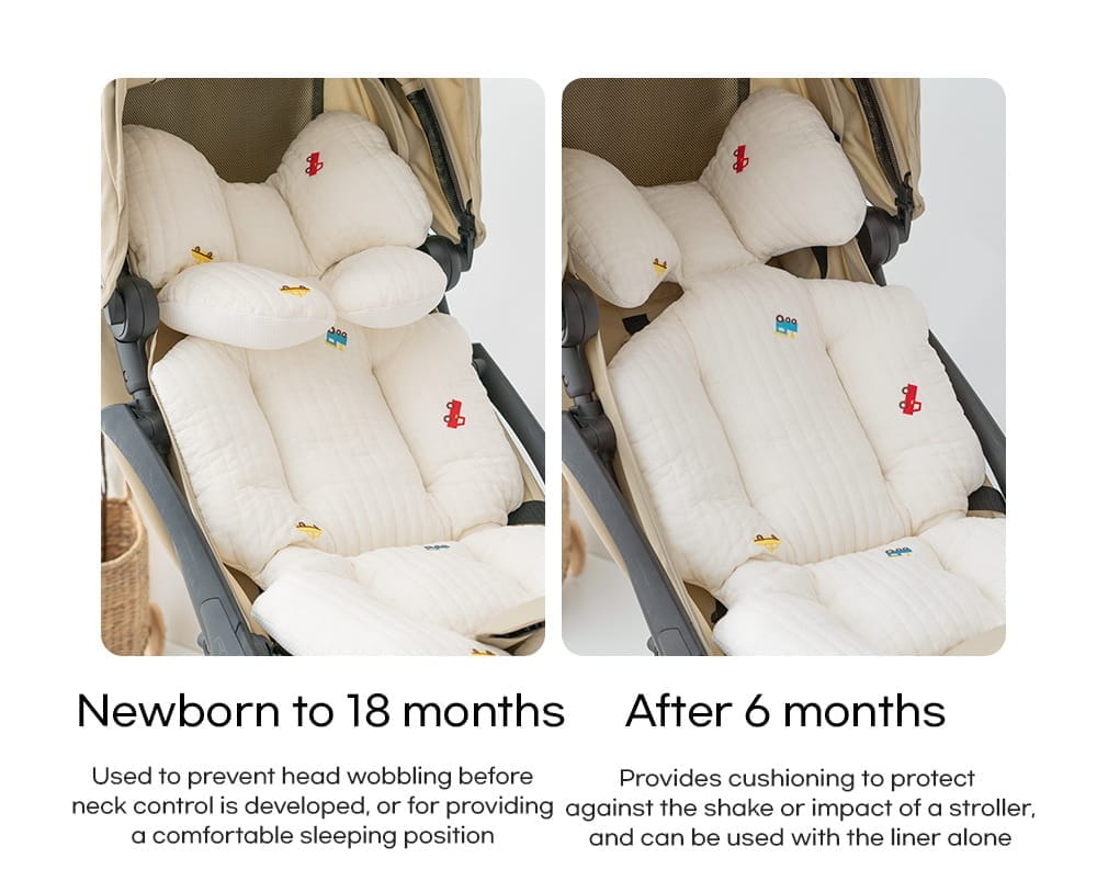 เบาะรองรถเข็น คาร์ซีท ARIBEBE ผ้า MICROMODAL ลายสัตว์ป่า ชมพู