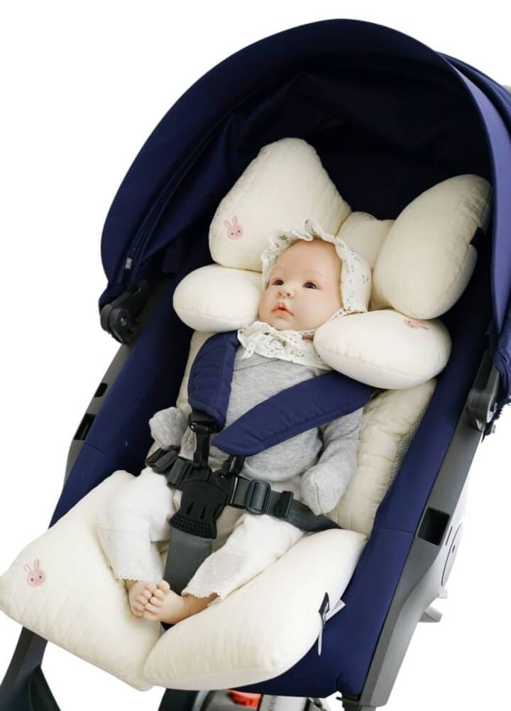เบาะรองรถเข็น คาร์ซีท ARIBEBE ผ้าฝ้าย ลายกระต่าย