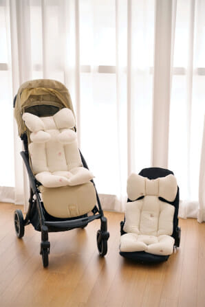 เบาะรองรถเข็น คาร์ซีท ARIBEBE ผ้าฝ้าย ลายกระต่าย_8