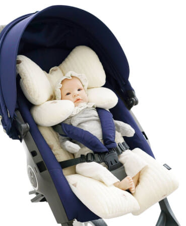 เบาะรองรถเข็น คาร์ซีท ARIBEBE ผ้าฝ้าย ลายปักหมี_10
