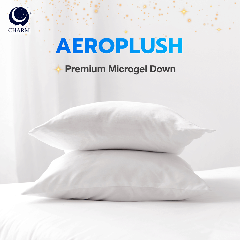CHARM หมอนหนุน รุ่น AEROPLUSH ขนาด 20X32 นิ้ว ไมโครเจล DOWN ALTERNATIVE 800 กรัม นุ่มแน่น ระดับโรงแรม