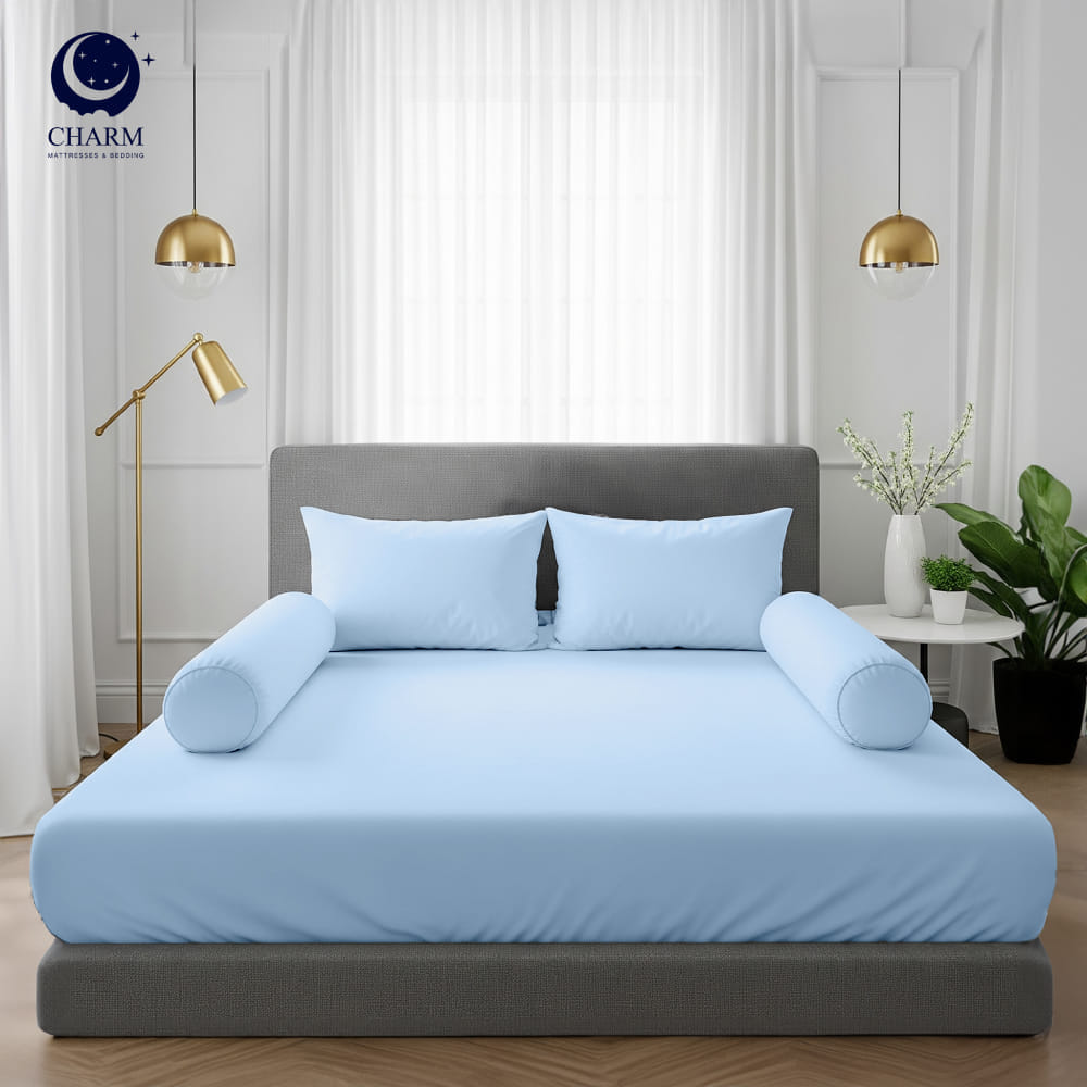 ชุดผ้าปูที่นอน 6ฟุต 5 ชิ้น CHARM รุ่น คลาสสิค OCEAN BLUE ไม่รวมผ้านวมZ