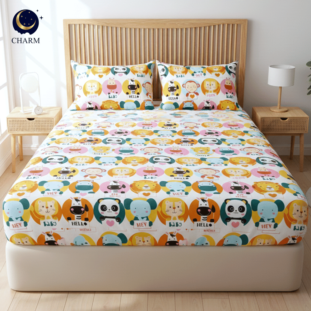 ชุดผ้าปูที่นอน 6 ฟุต 3 ชิ้น CHARM สี WILDLIFE คอลเลคชั่น DREAMY (ไม่รวมผ้านวม)
