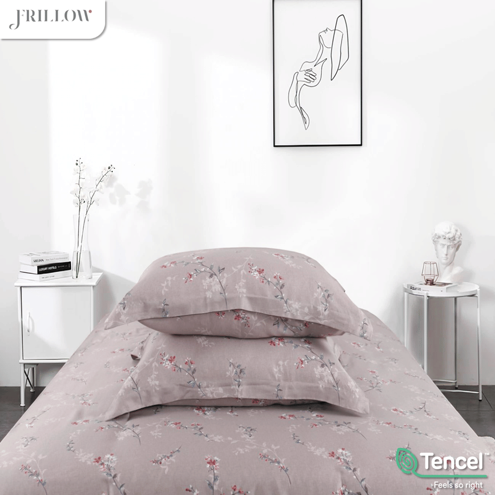 ชุดผ้าปูที่นอน 6 ฟุต (5 ชิ้น) FRILLOW TENCEL&trade; 1180TC สี LADY FREESIA