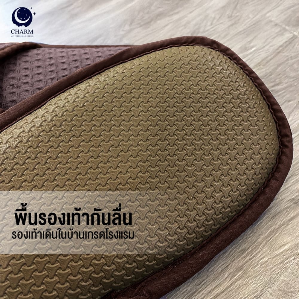 รองเท้าโรงแรม CHARM HOTEL SLIPPERS ผ้ารังผึ้ง &ndash; พื้นกันลื่น &ndash; พื้นด้านในนุ่มโฟม &ndash; สีเบอร์กันดี