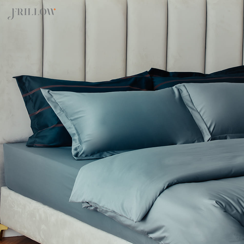 ชุดปลอกผ้านวม 70X90 นิ้ว FRILLOW 800TC COTTON SILK &ndash; สี SMOKY TEAL คอลเลคชั่น PRESTIGE