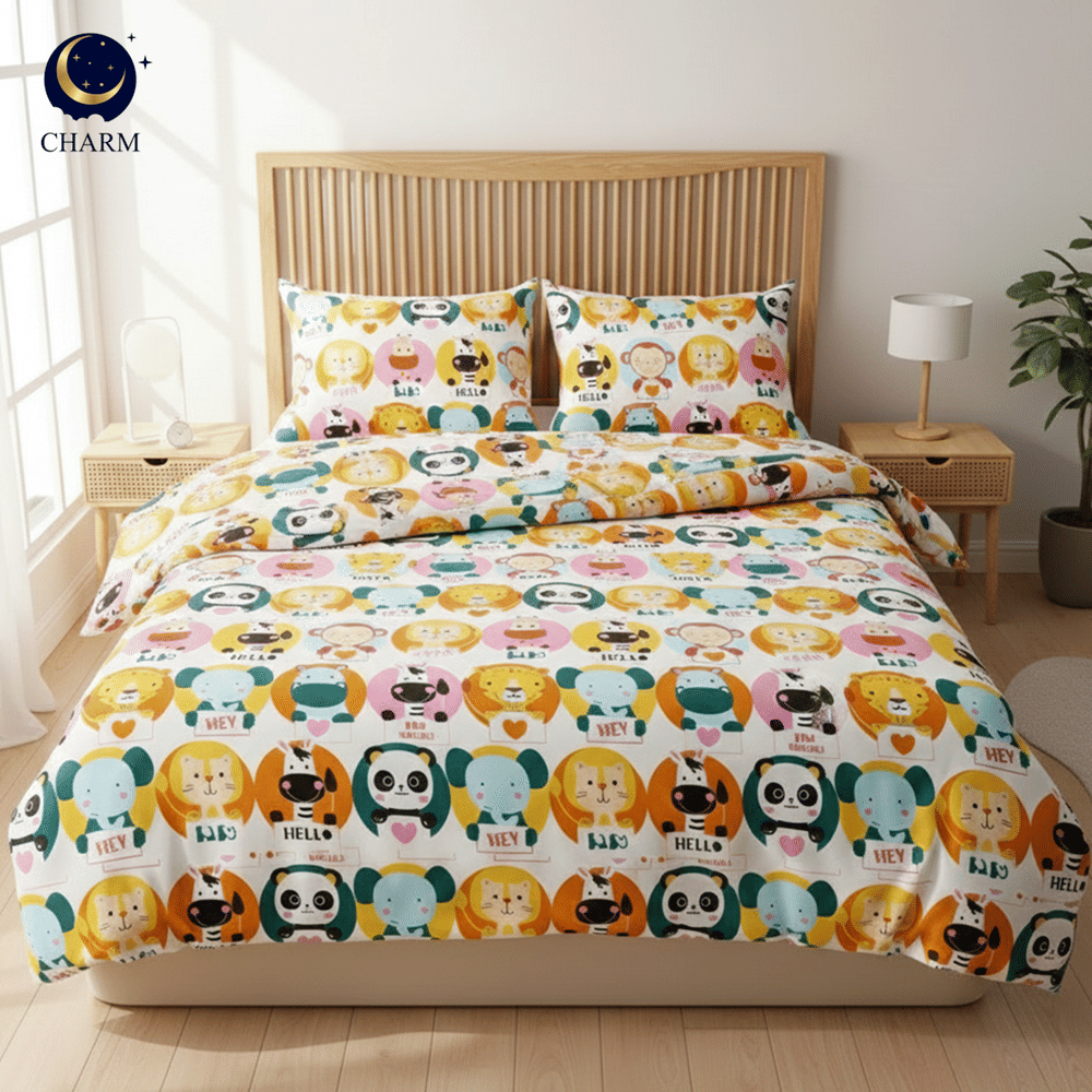 ชุดผ้าปูที่นอน 6 ฟุต 4 ชิ้น CHARM สี WILDLIFE คอลเลคชั่น DREAMY