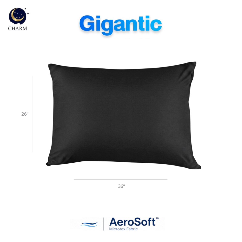 ปลอกหมอนหนุน CHARM AEROSOFT™ MICROTEX 26 X 36 นิ้ว สีดำ_2