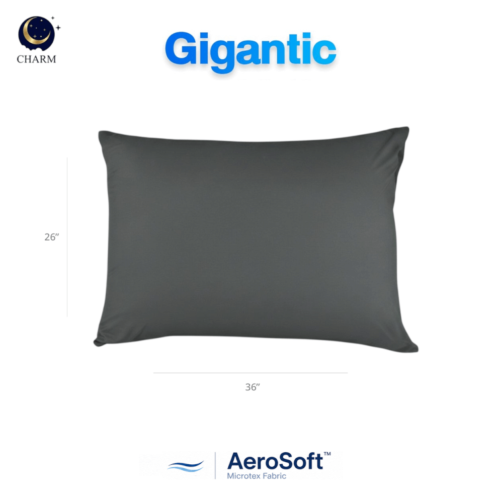 ปลอกหมอนหนุน CHARM AEROSOFT™ MICROTEX 26 X 36 นิ้ว สีเทาเข้ม_2