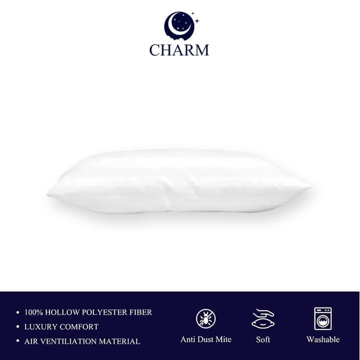 CHARM หมอนหนุน รุ่น COMFORT ขนาด 17 X 27 นิ้ว นุ่มสบาย ใช้ได้ทุกวัน