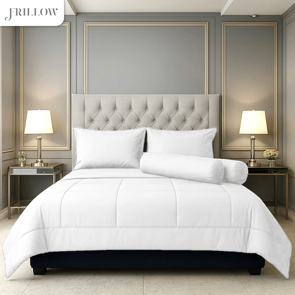 ชุดผ้าปูที่นอน 6ฟุต 4 ชิ้น FRILLOW ESSENTIAL 720TC สี  ขาวนวล