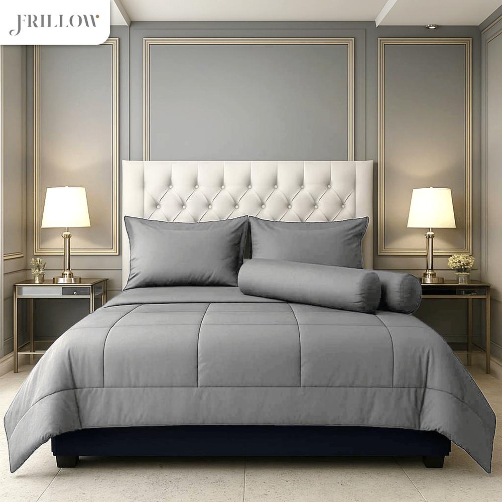 ชุดผ้าปูที่นอน 3.5ฟุต 4 ชิ้น FRILLOW ESSENTIAL 720TC สี  SLIVER GREY