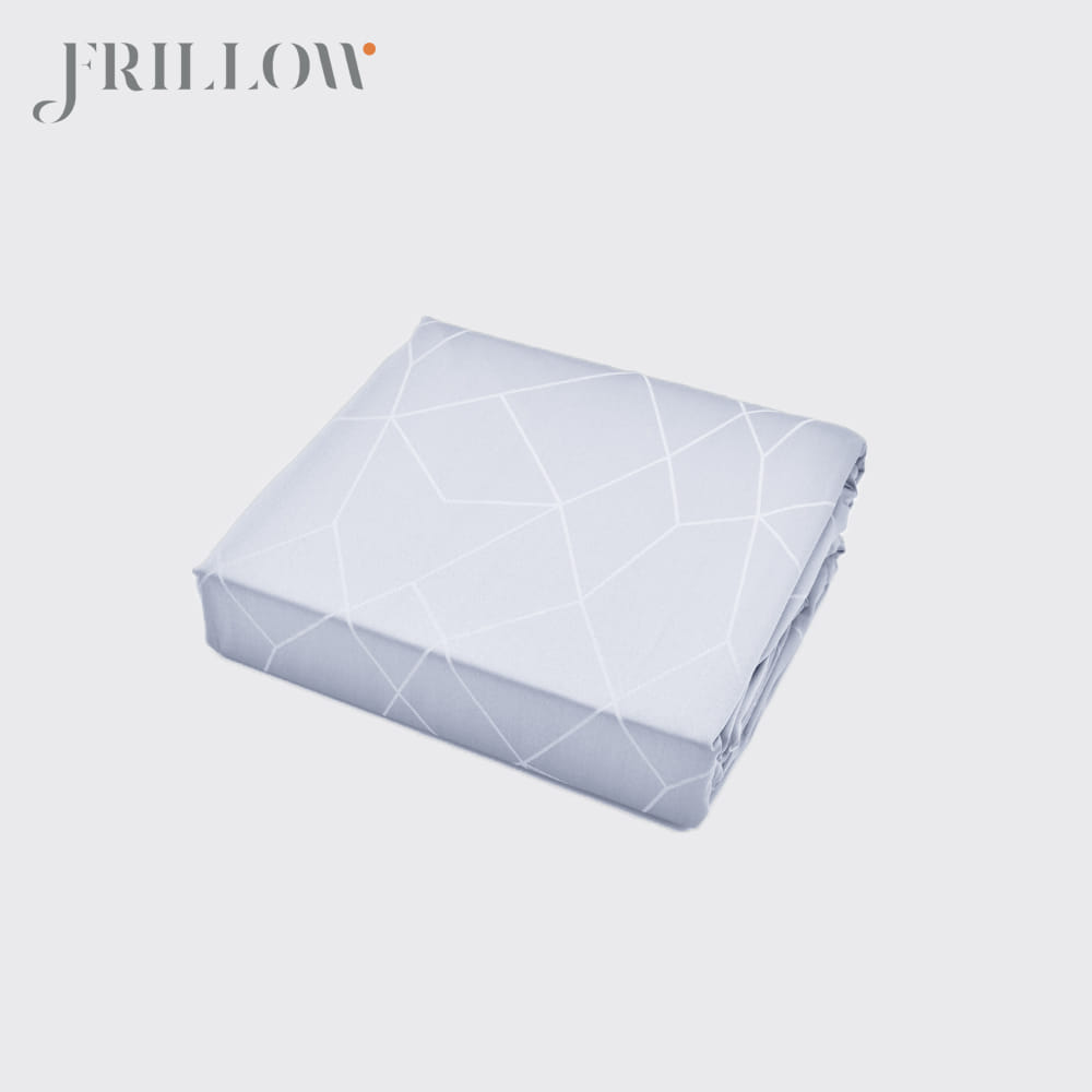ชุดผ้าปูที่นอน 5 ฟุต 3 ชิ้น FRILLOW 800TC COTTON SILK สี FLAWLESS SKY คอลเลคชั่น PRESTIGE