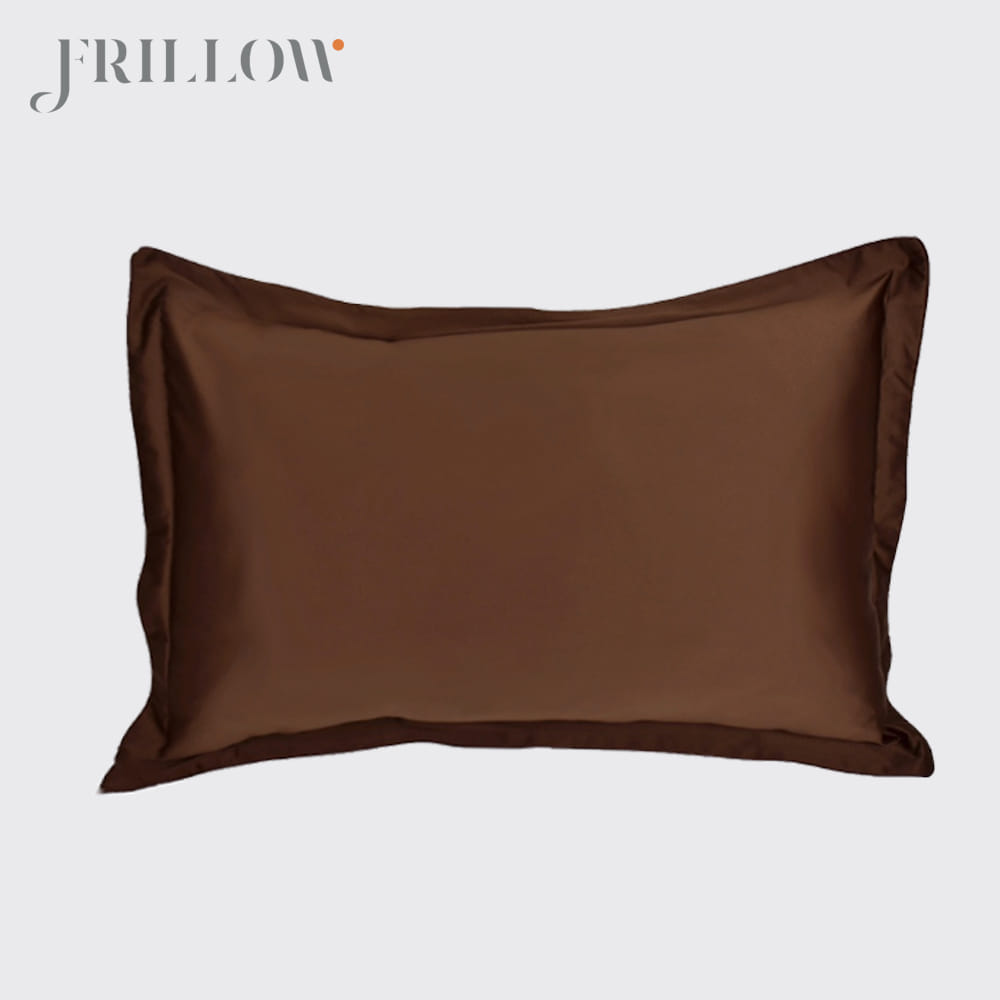 ชุดผ้าปูที่นอน 5ฟุต 3ชิ้น FRILLOW 800TC COTTON SILK  สี DARK BROWN คอลเลคชั่น PRESTIGE