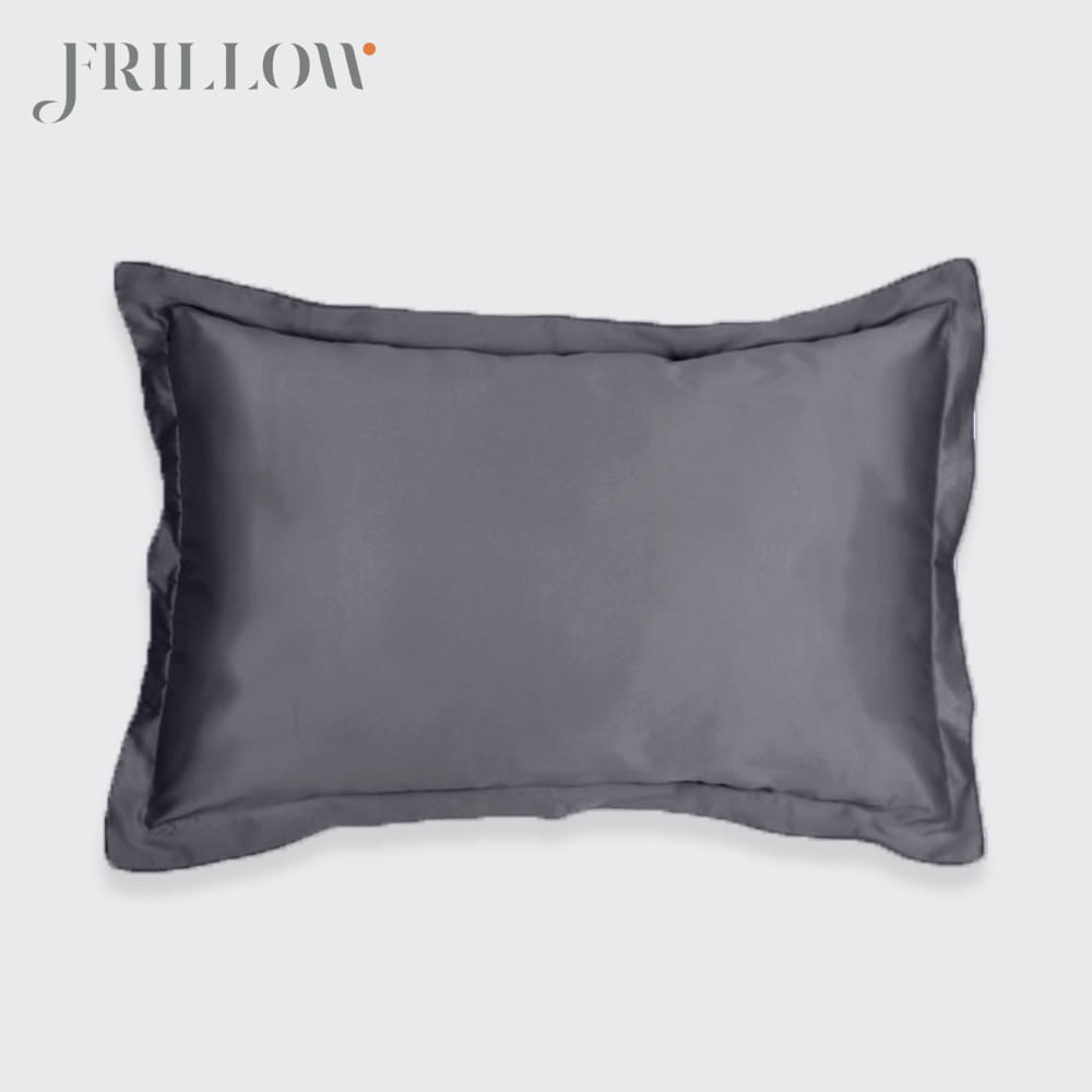 ชุดผ้าปูที่นอน 3.5ฟุต 2ชิ้น FRILLOW 800TC COTTON SILK  สี DARK GREY คอลเลคชั่น PRESTIGE