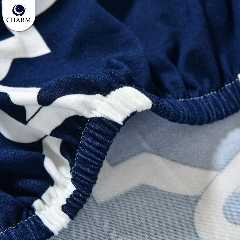 ชุดผ้าปูที่นอน 6ฟุต 5 ชิ้น CHARM รุ่น คลาสสิค NAVY MIRAGE ไม่รวมผ้านวม สี คลาสสิค MIRAGE