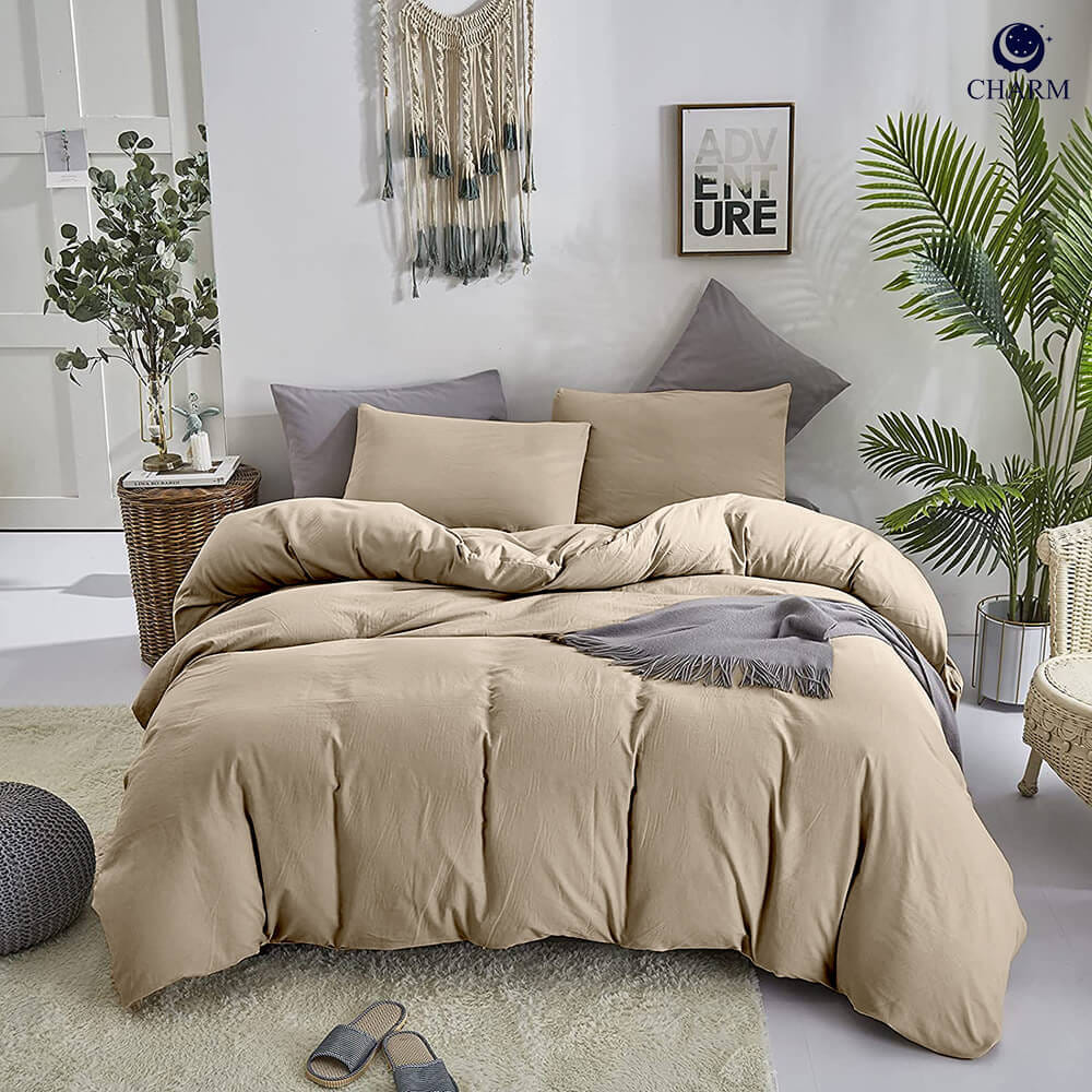 ชุดผ้าปูที่นอน 3.5ฟุต 3 ชิ้น CHARM รุ่น คลาสสิค BUSHY BEIGE ไม่รวมผ้านวมZ