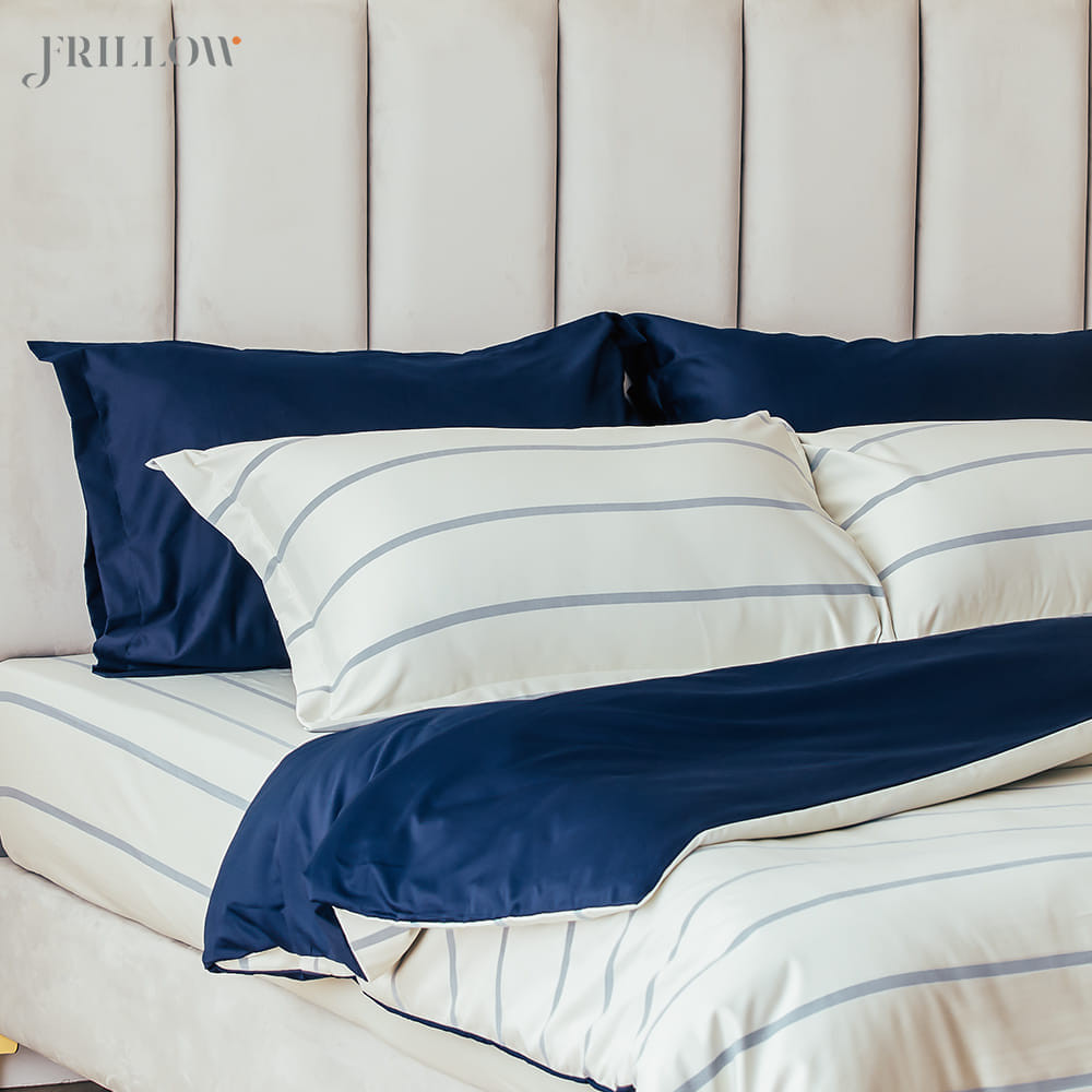ชุดผ้าปูที่นอน 3.5 ฟุต 2 ชิ้น FRILLOW 800TC COTTON SILK สี WHITE DAWN คอลเลคชั่น PRESTIGE