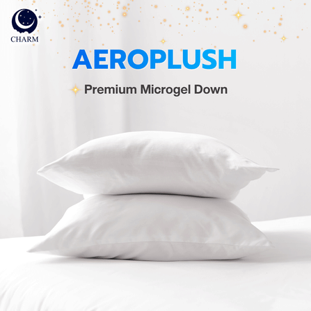 CHARM หมอนหนุน รุ่น AEROPLUSH ขนาด 20X32 นิ้ว ไมโครเจล DOWN ALTERNATIVE 800 กรัม นุ่มแน่น ระดับโรงแรม_0