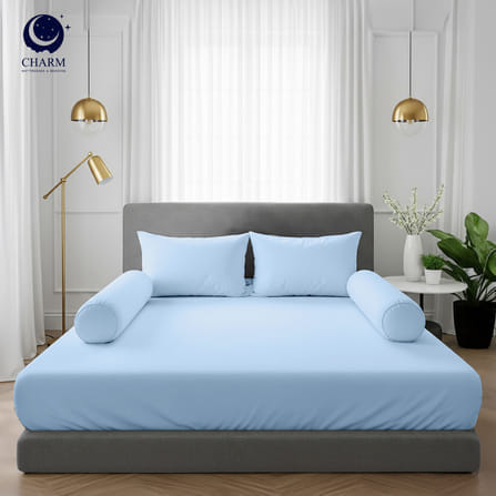ชุดผ้าปูที่นอน 6ฟุต 5 ชิ้น CHARM รุ่น คลาสสิค OCEAN BLUE ไม่รวมผ้านวมZ_0