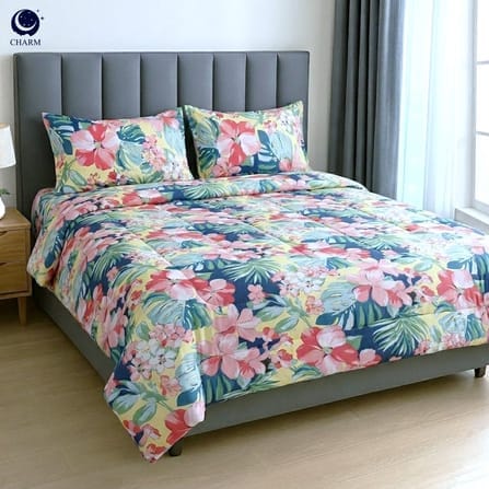 ชุดผ้าปูที่นอน 3.5 ฟุต 4 ชิ้น CHARM สี TROPICAL BLOOM คอลเลคชั่น CLASSIC_0