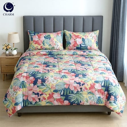 ชุดผ้าปูที่นอน 3.5 ฟุต 4 ชิ้น CHARM สี TROPICAL BLOOM คอลเลคชั่น CLASSIC_1