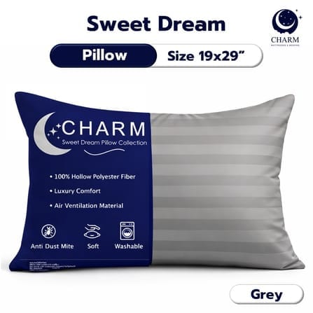 หมอนหนุน CHARM SWEET DREAM ซื้อ 1 แถม 1 ขนาด 19X29 นิ้ว 1000 กรัม สี GREY_1