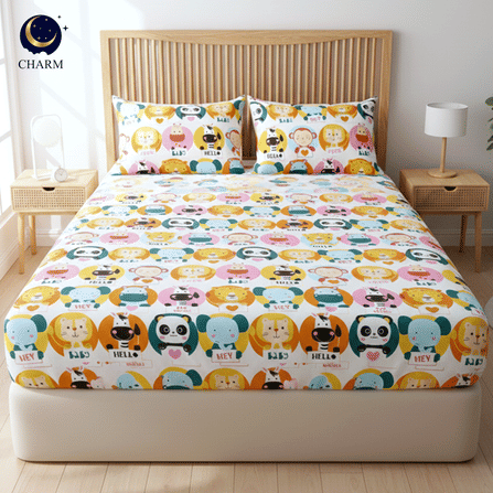 ชุดผ้าปูที่นอน 6 ฟุต 3 ชิ้น CHARM สี WILDLIFE คอลเลคชั่น DREAMY (ไม่รวมผ้านวม)_1